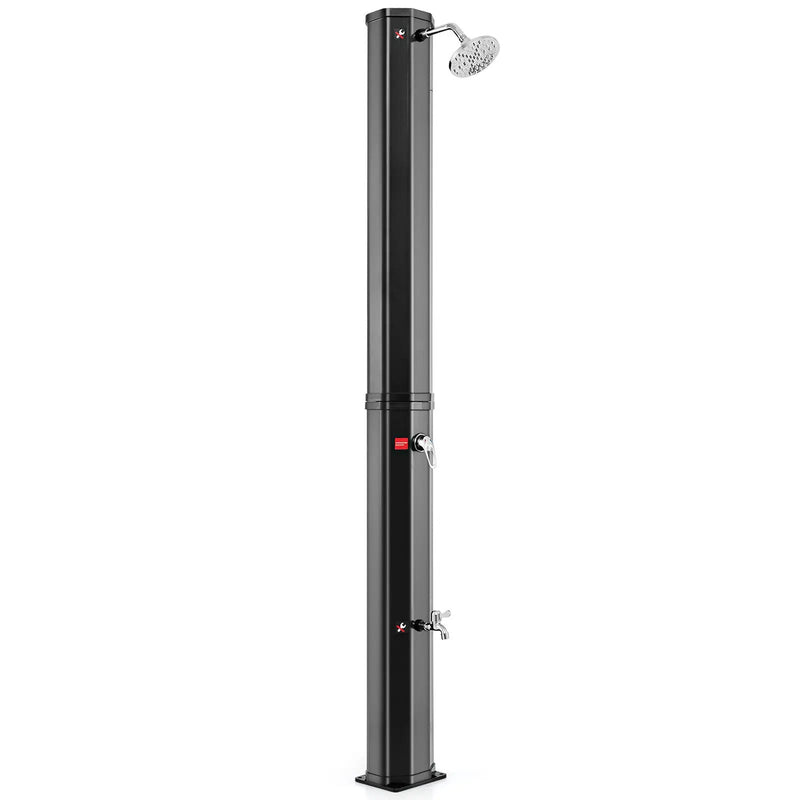 7.5 Feet 15.9 Gallon Solar Heated Outdoor Shower with Shower Head-Black by DirectDeals