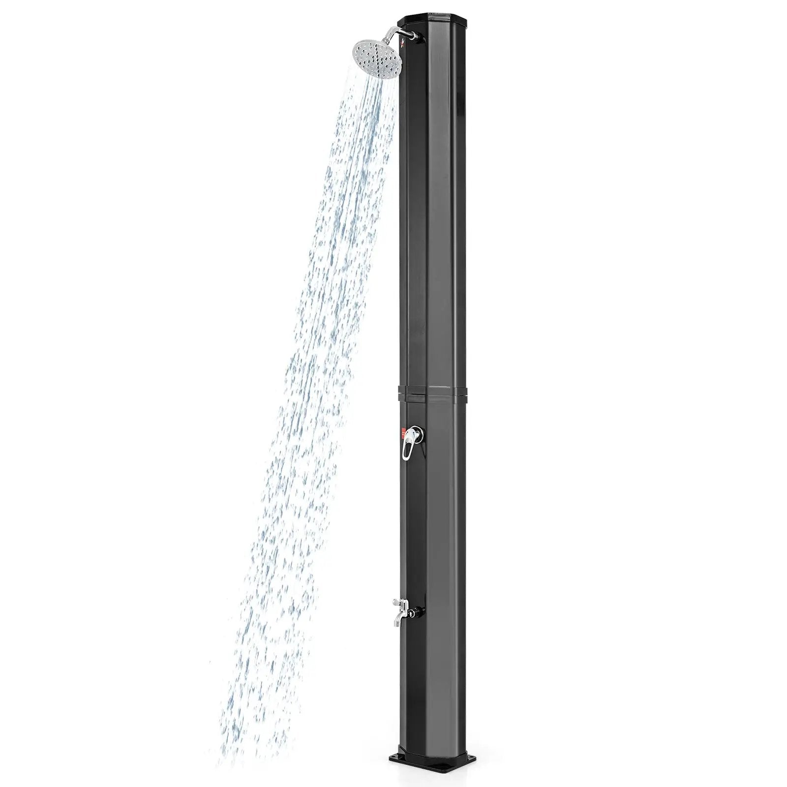 7.5 Feet 15.9 Gallon Solar Heated Outdoor Shower with Shower Head-Black by DirectDeals