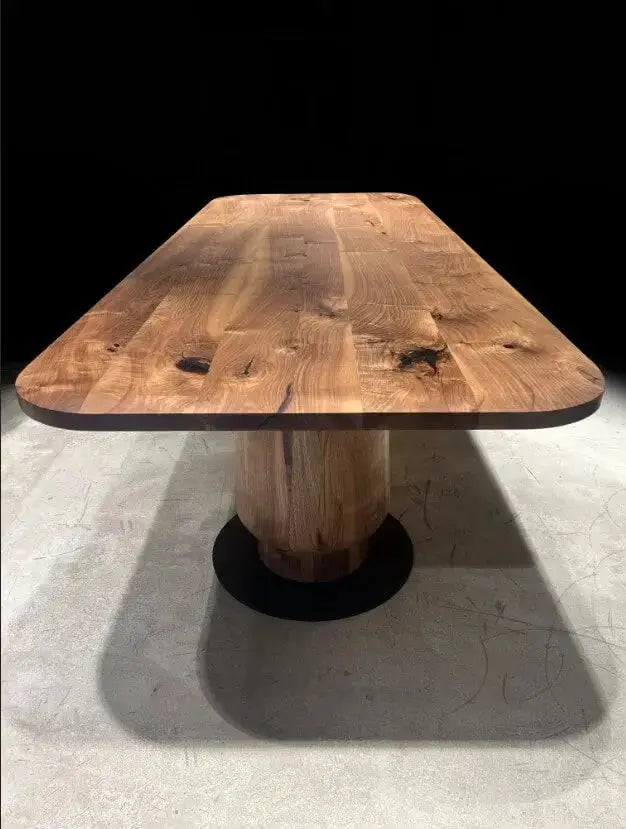 Solid Walnut Wood Edge Glued Dining Table With Wooden Tulip Legs, photo 5 of 5