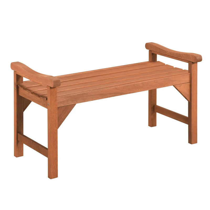 Solid Wood Backless Garden Bench with Support Handles by DirectDeals