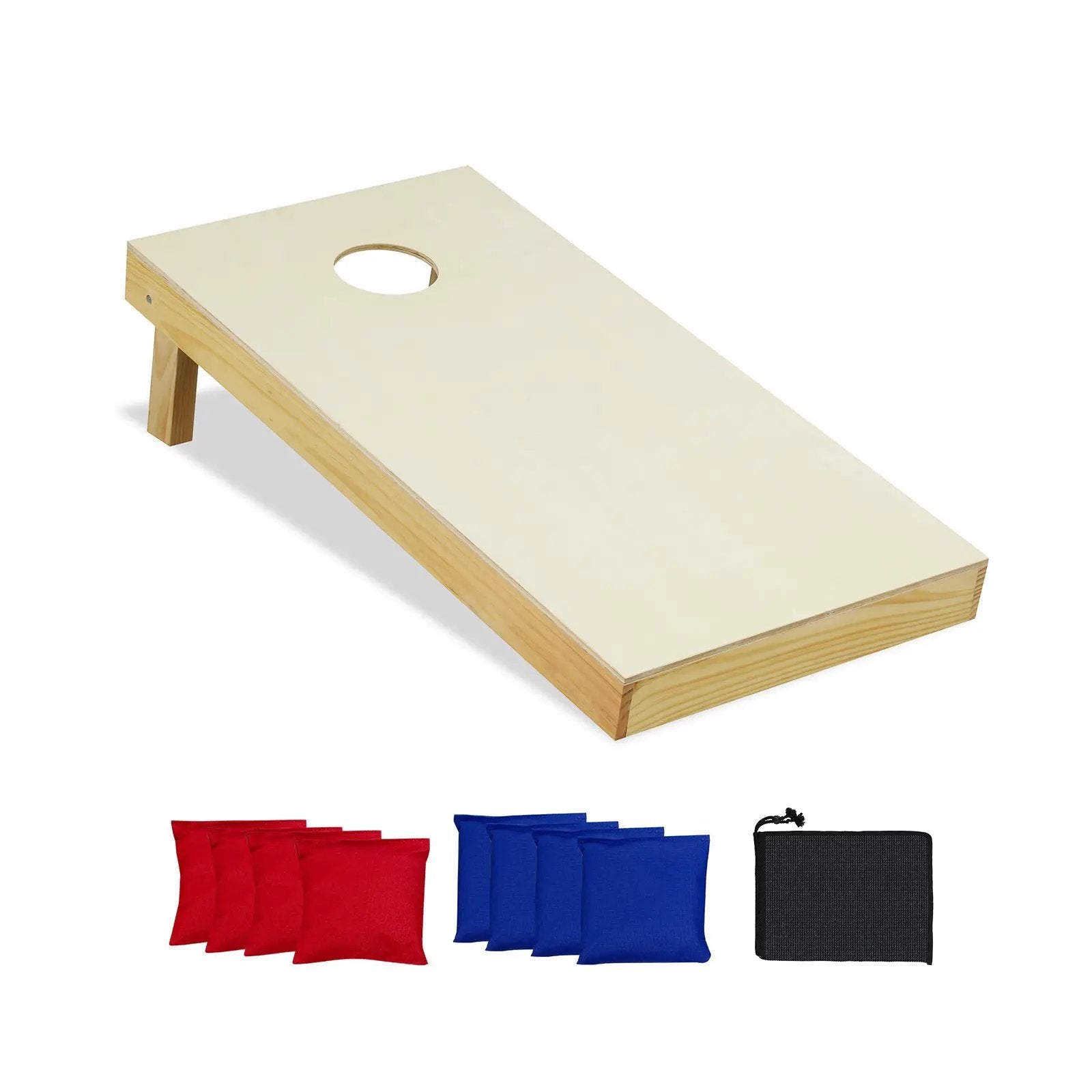Solid Wood Cornhole Board Set Portable Corn Hole Game Board Includes 8 Bean Bags by DirectDeals