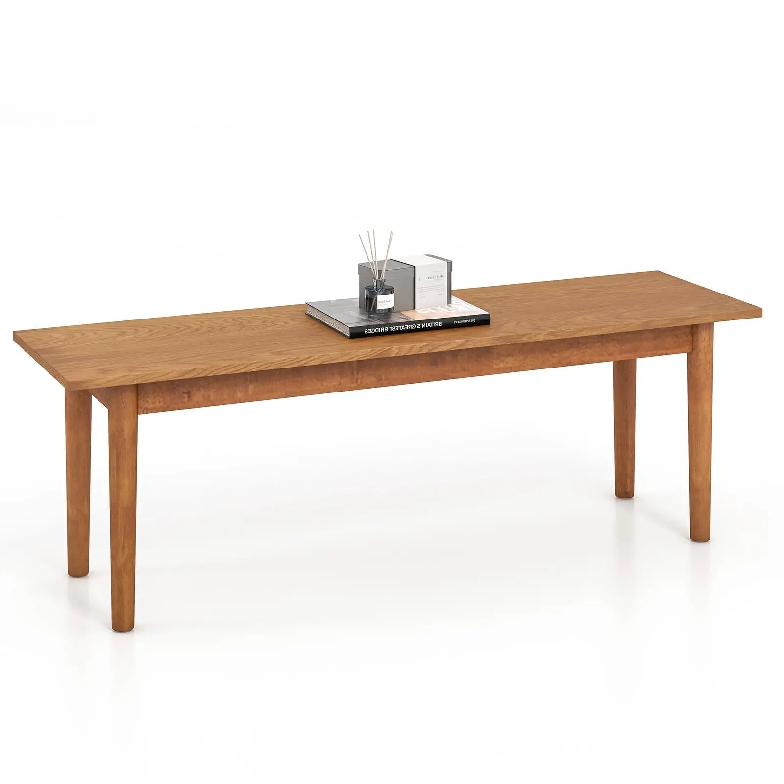 Solid Wood Dining Bench Entryway Bench with Rubber Wood Legs by DirectDeals