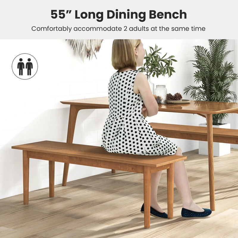 Solid Wood Dining Bench Entryway Bench with Rubber Wood Legs by DirectDeals