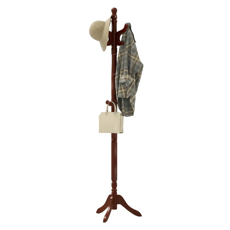 Solid Wood Hall Tree with 11 Hooks and 3 Height Options for Entryway by DirectDeals