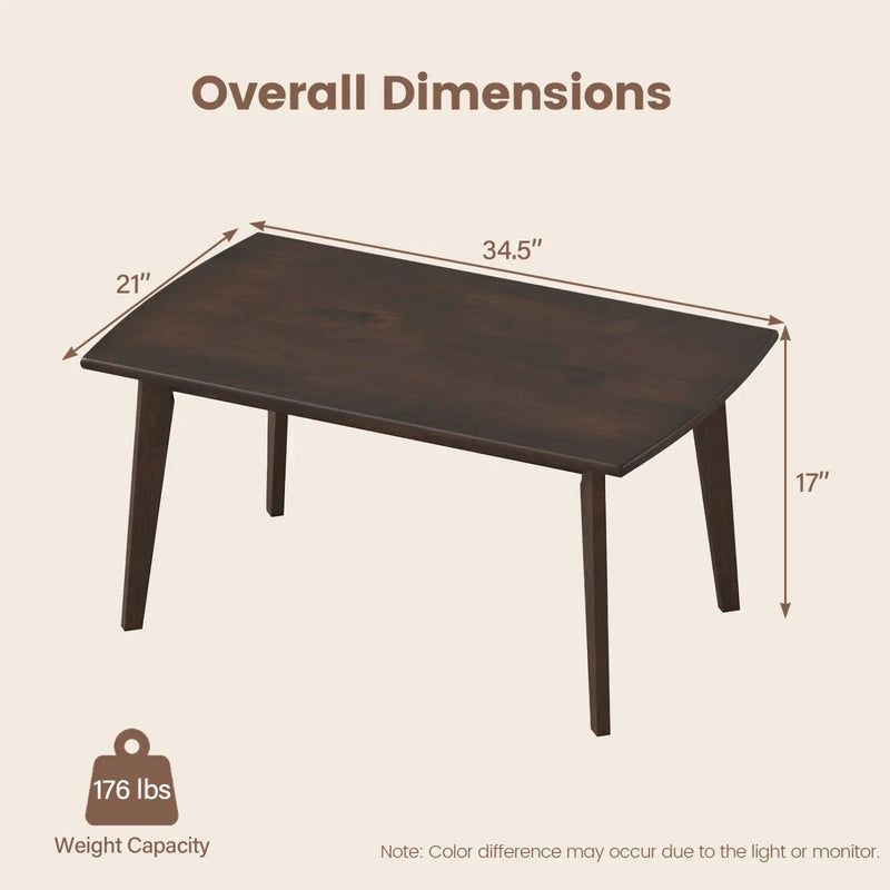 Solid Wood Modern Coffee Table with Tapered Legs by DirectDeals