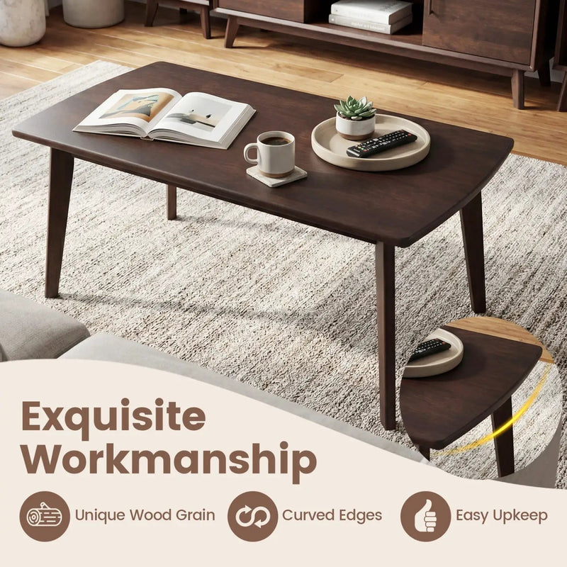 Solid Wood Modern Coffee Table with Tapered Legs by DirectDeals