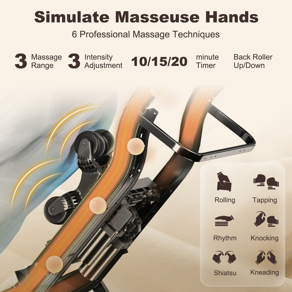 Soothe 26 - Full Body Zero Gravity Massage Chair with Pillow, photo 10 of 22