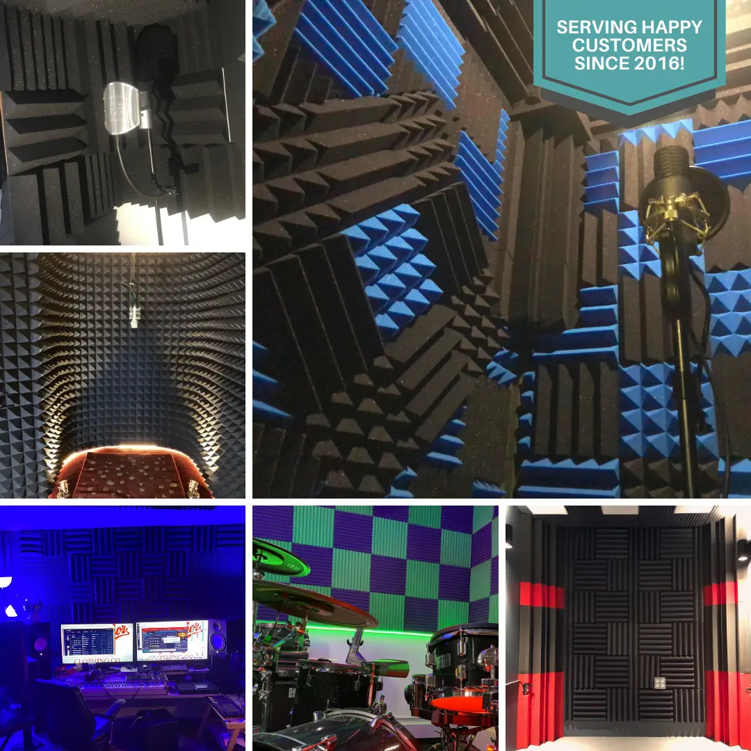 4 Inch Acoustic Foam Wedge Style Panels - 13 Color Options by SoundAssured