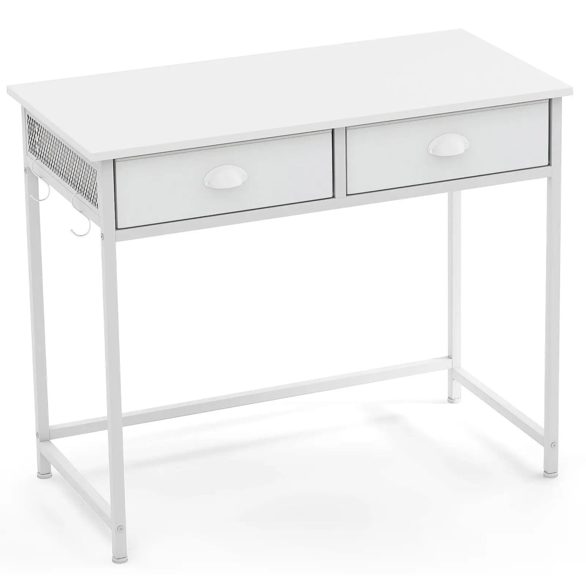 Space Saving Home Office Desk with 2 Fabric Drawers and 4 Hanging Hooks, photo 11 of 16