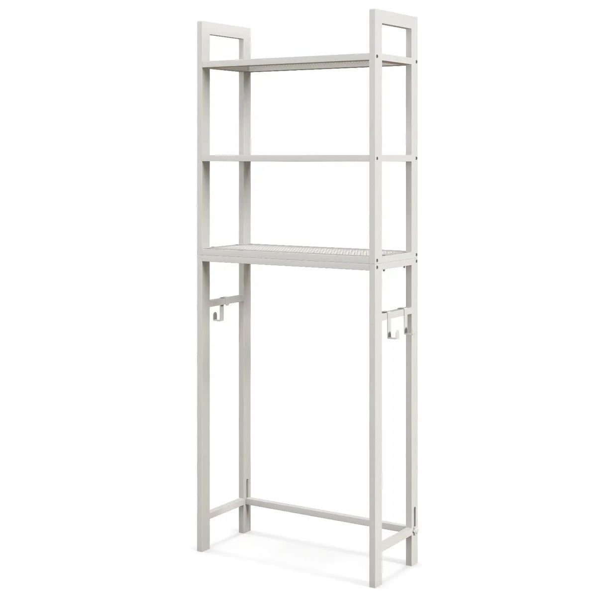 Over-The-Toilet Storage Shelf Space Saving Metal Bathroom Organizer Hooks by DirectDeals