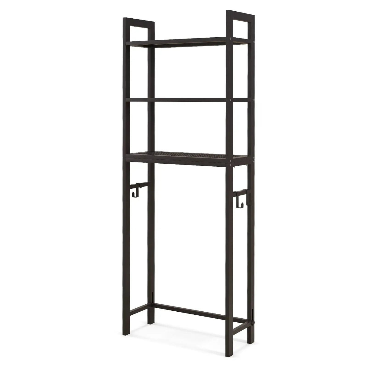 Over-The-Toilet Storage Shelf Space Saving Metal Bathroom Organizer Hooks by DirectDeals
