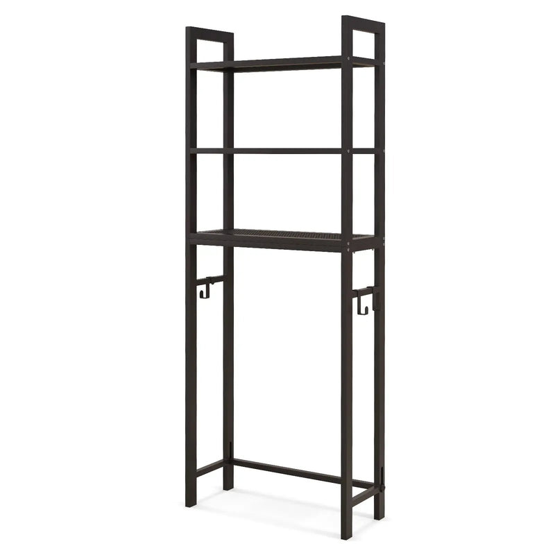 Over-The-Toilet Storage Shelf Space Saving Metal Bathroom Organizer Hooks by DirectDeals