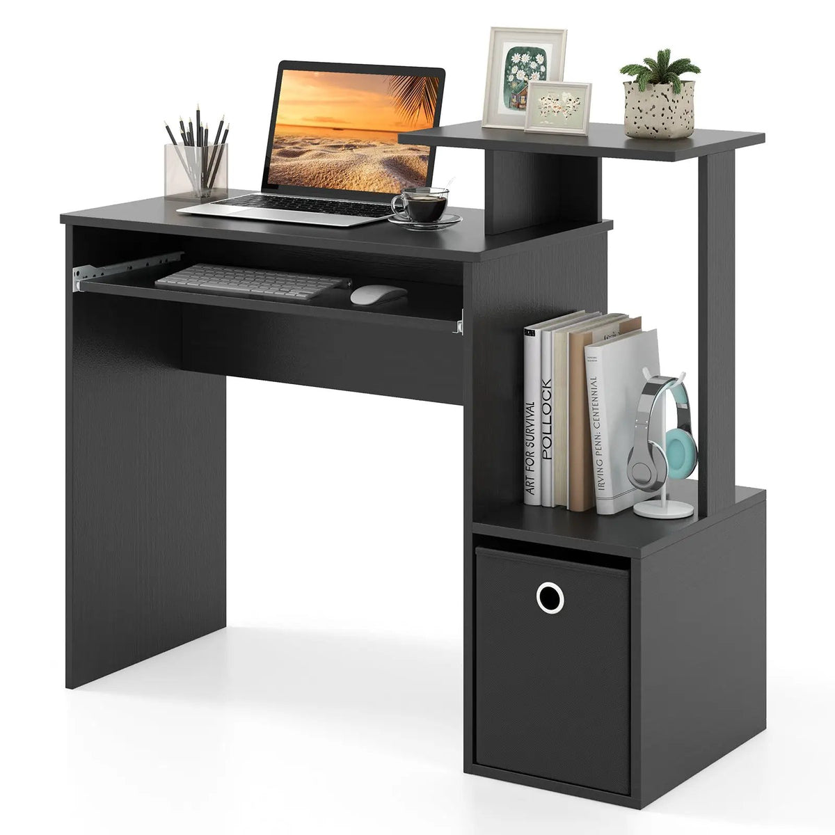 Space-saving Computer Desk with Pull-out Keyboard Tray, photo 4 of 9