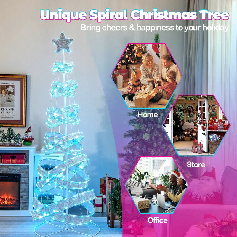 7 Feet Outdoor Spiral Christmas Tree for Party Xmas New Year Decoration by DirectDeals