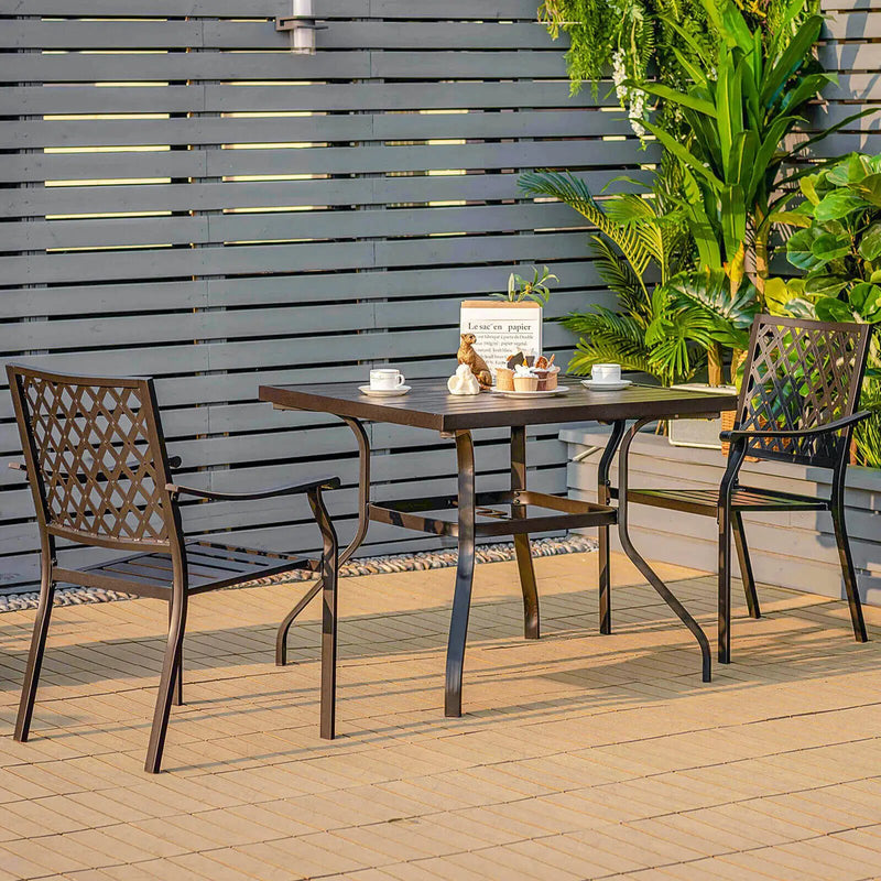 37 Inch Square Patio Dining Table with Umbrella Pole Hole by DirectDeals