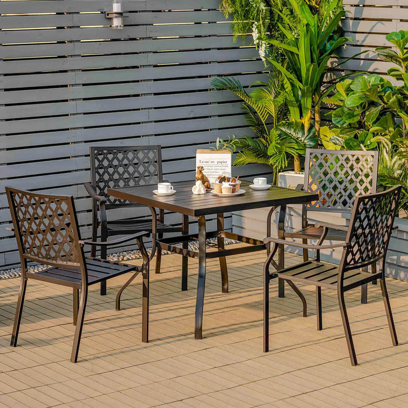 37 Inch Square Patio Dining Table with Umbrella Pole Hole by DirectDeals