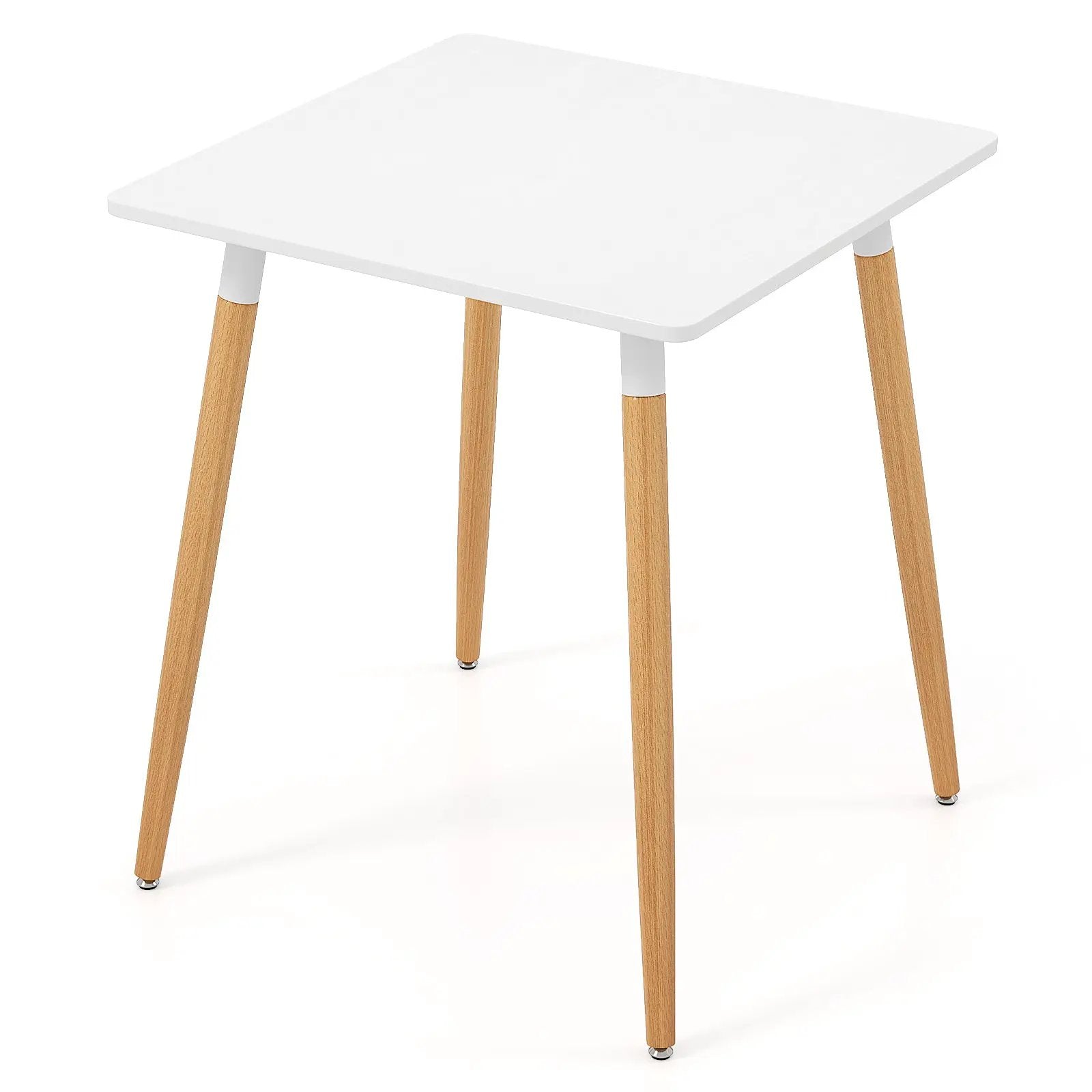 Square Dining Table with Adjustable Foot Pads for Dining Room Kitchen-White by DirectDeals