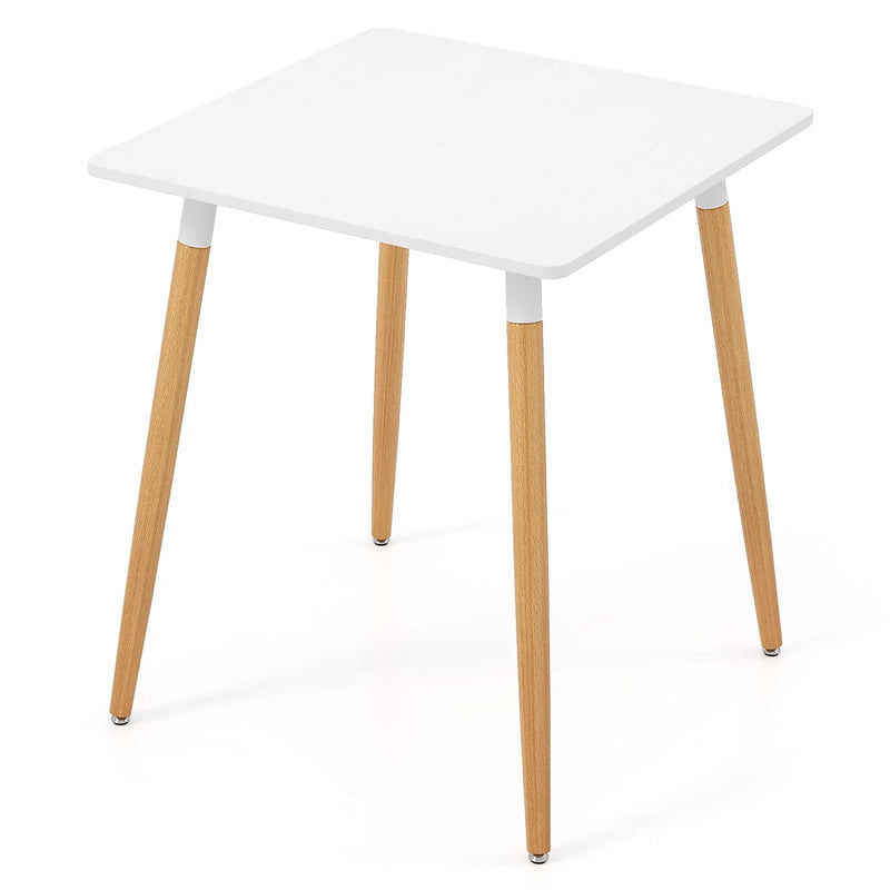 Square Dining Table with Adjustable Foot Pads for Dining Room Kitchen-White by DirectDeals