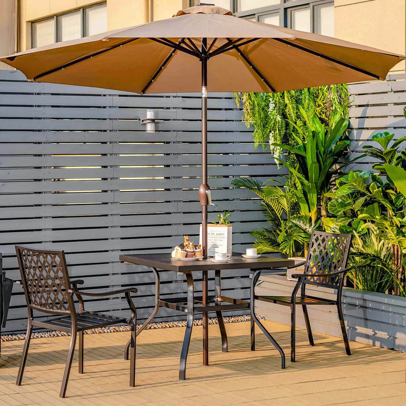 37 Inch Square Patio Dining Table with Umbrella Pole Hole by DirectDeals