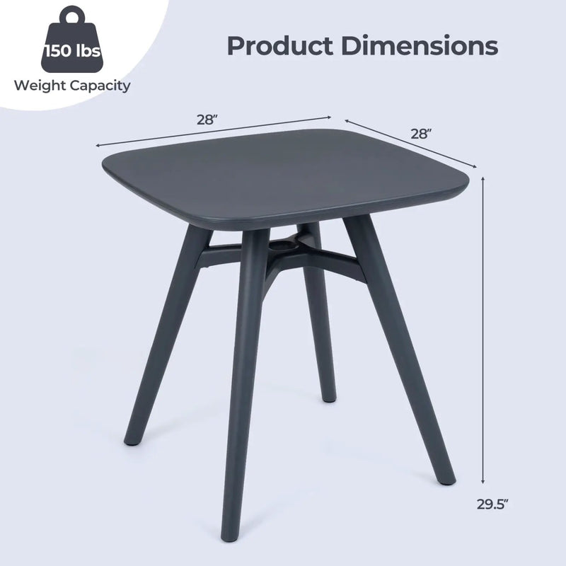 Square Outdoor Dining Table All-Weather Plastic Patio Bistro Table for 4 by DirectDeals