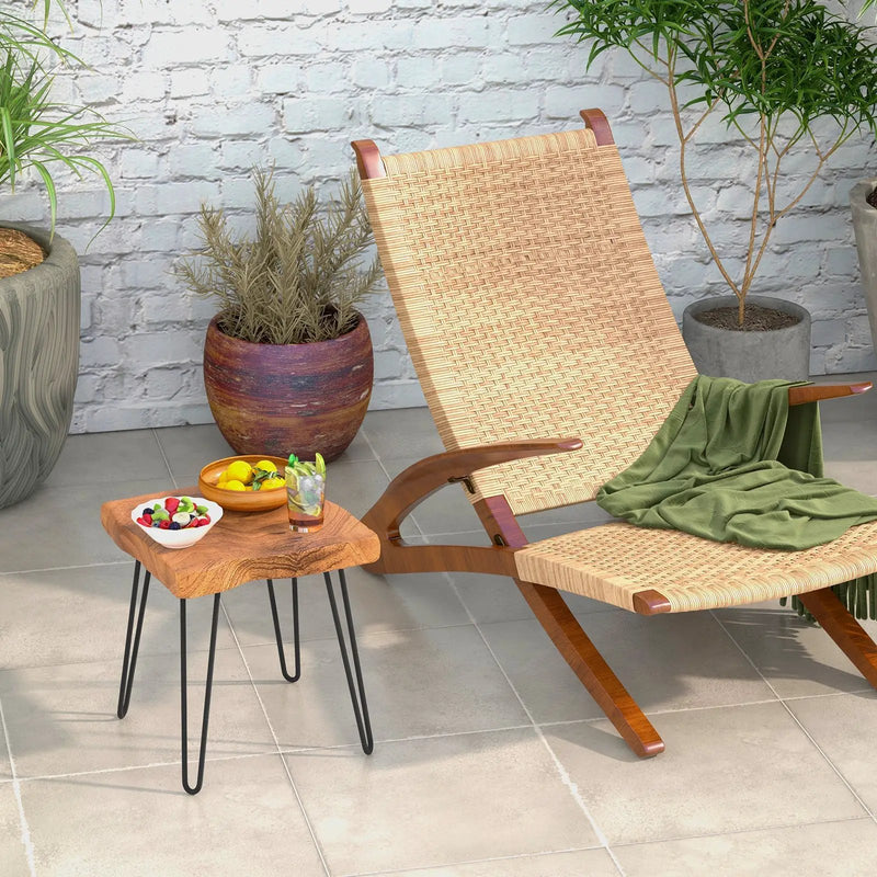 Square Reclaimed Recycled Indonesia Teak Wood End Table by DirectDeals