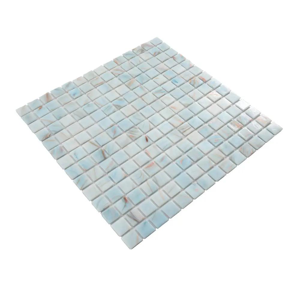 Pastel Blue 12x12 Glossy Uniform Square Glass Mosaic Tile (20 pack, 20 sq ft/case) by Apollo Tile