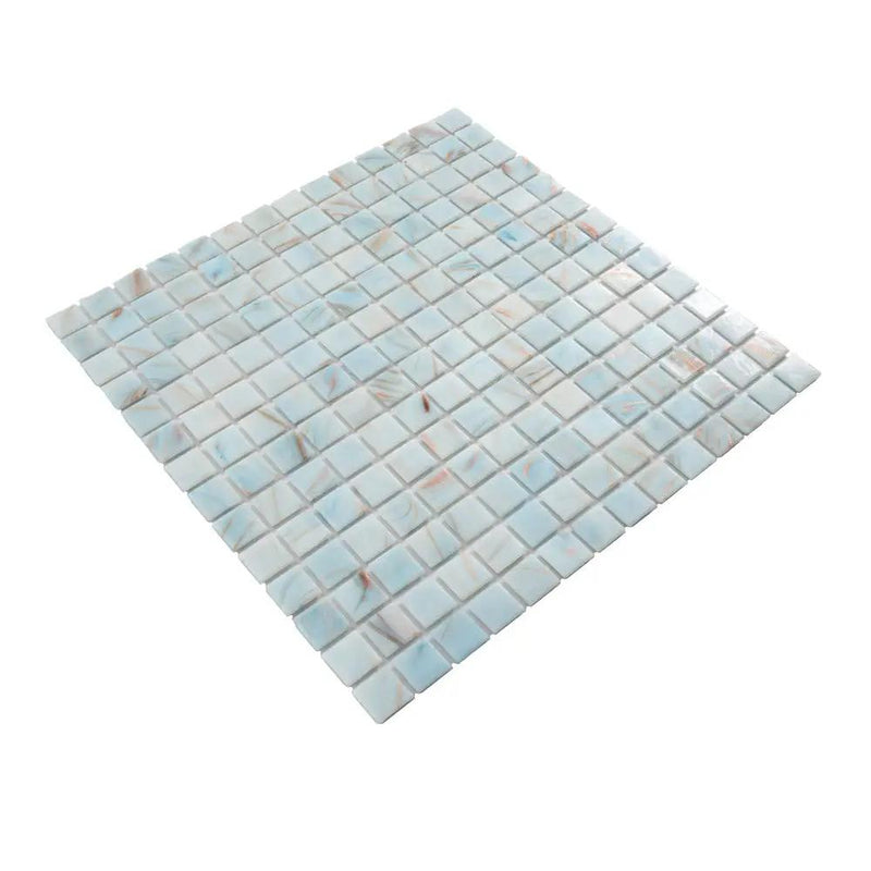 Pastel Blue 12x12 Glossy Uniform Square Glass Mosaic Tile (20 pack, 20 sq ft/case) by Apollo Tile