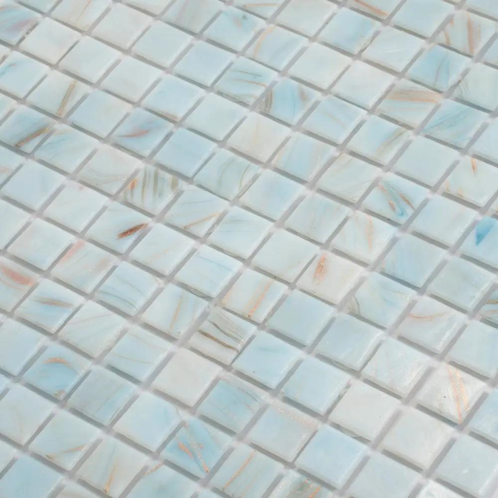 Pastel Blue 12x12 Glossy Uniform Square Glass Mosaic Tile (20 pack, 20 sq ft/case) by Apollo Tile