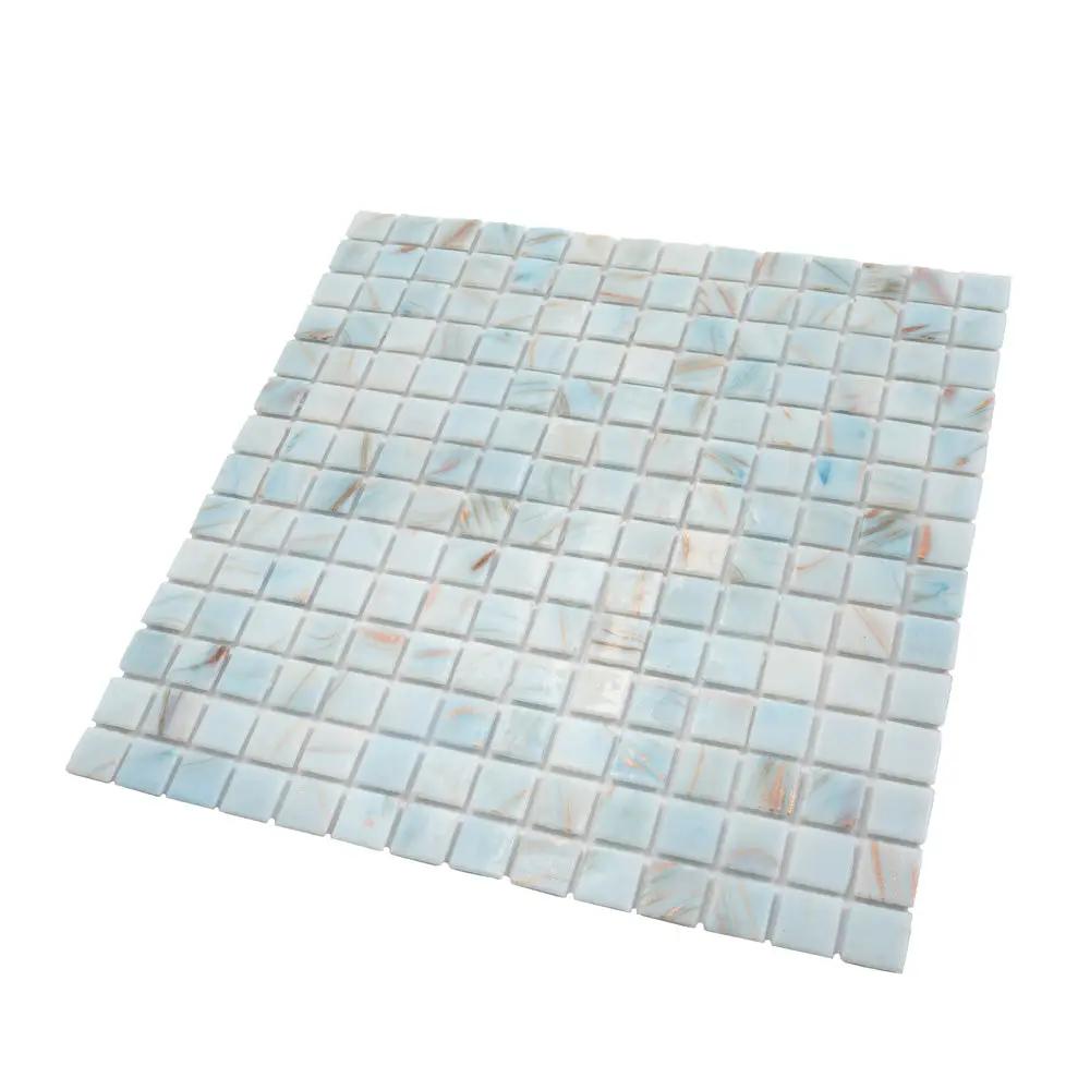 Pastel Blue 12x12 Glossy Uniform Square Glass Mosaic Tile (20 pack, 20 sq ft/case) by Apollo Tile