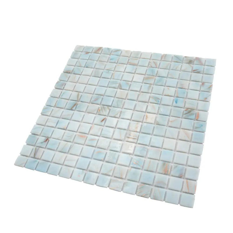 Pastel Blue 12x12 Glossy Uniform Square Glass Mosaic Tile (20 pack, 20 sq ft/case) by Apollo Tile