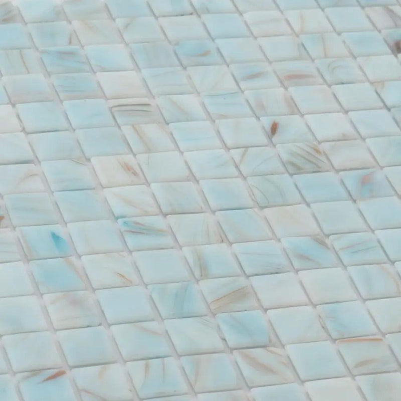 Pastel Blue 12x12 Glossy Uniform Square Glass Mosaic Tile (20 pack, 20 sq ft/case) by Apollo Tile