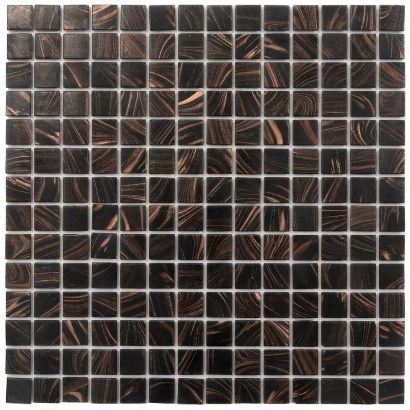 Umber Brown Gold 12x12 Glossy Uniform Square Glass Mosaic Tile (20 pack, 20 sq ft/case) by Apollo Tile