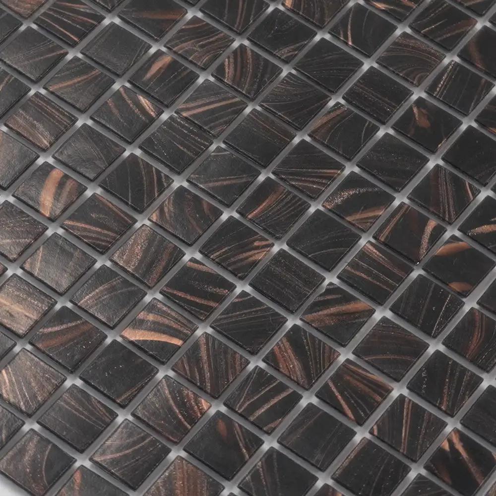 Umber Brown Gold 12x12 Glossy Uniform Square Glass Mosaic Tile (20 pack, 20 sq ft/case) by Apollo Tile