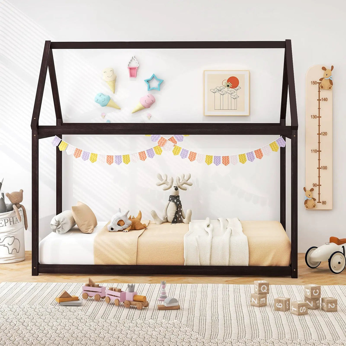 Stable Kids Platform Floor Bed with Roof an, photo 2 of 10