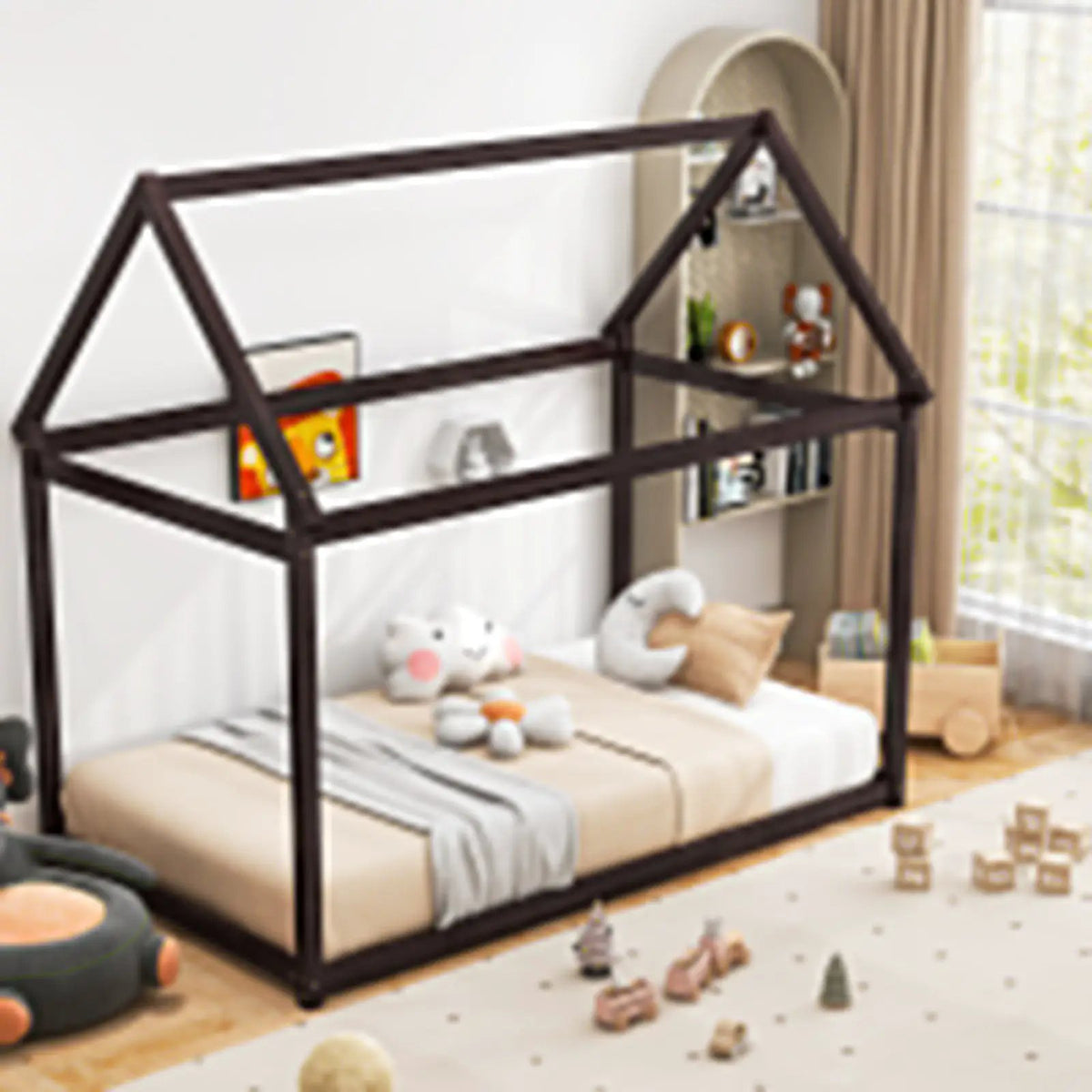 Stable Kids Platform Floor Bed with Roof an, photo 7 of 10