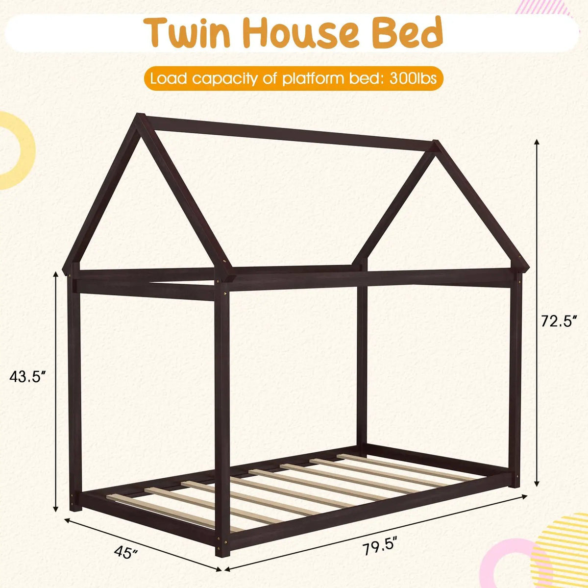 Stable Kids Platform Floor Bed with Roof an, photo 5 of 10