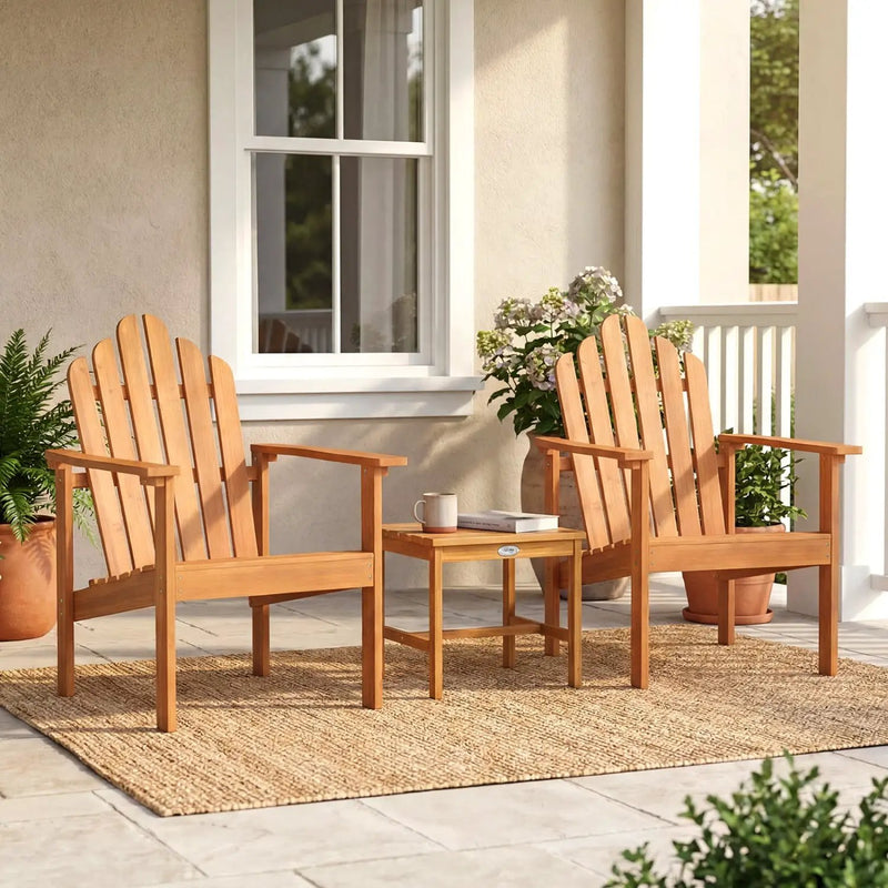 Adirondack Chair Set of 2 with Side Table - Stackable by DirectDeals