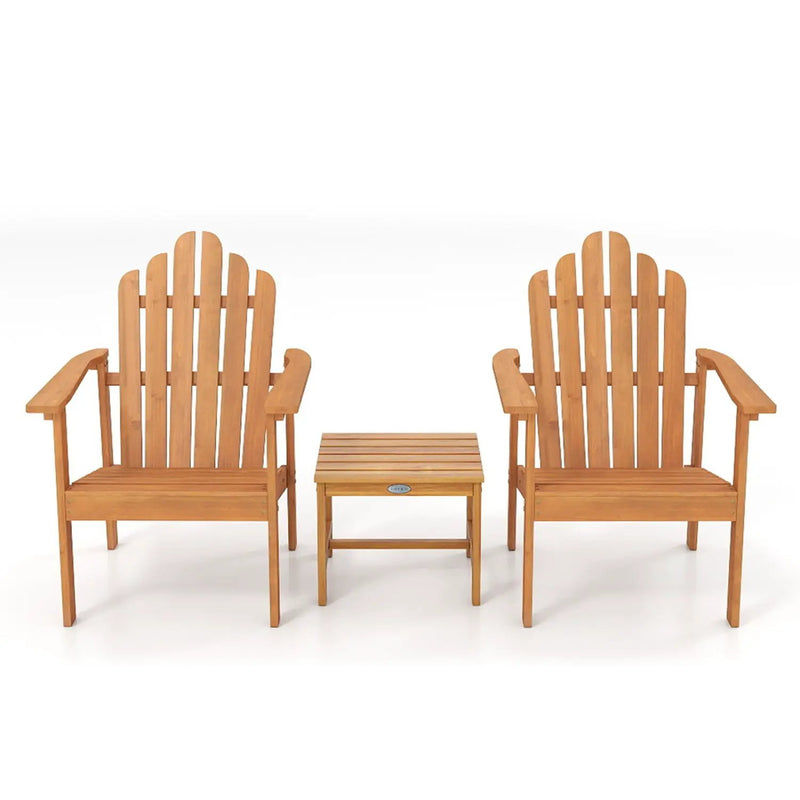 Adirondack Chair Set of 2 with Side Table - Stackable by DirectDeals