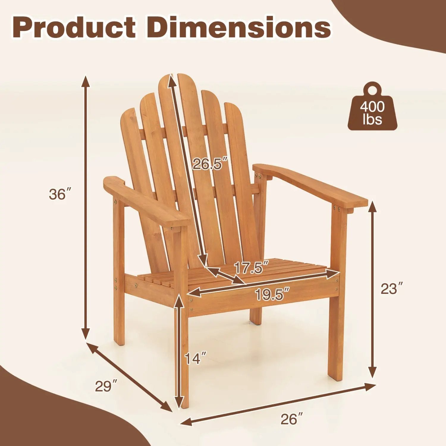 Adirondack Chair Set of 2 with Side Table - Stackable by DirectDeals