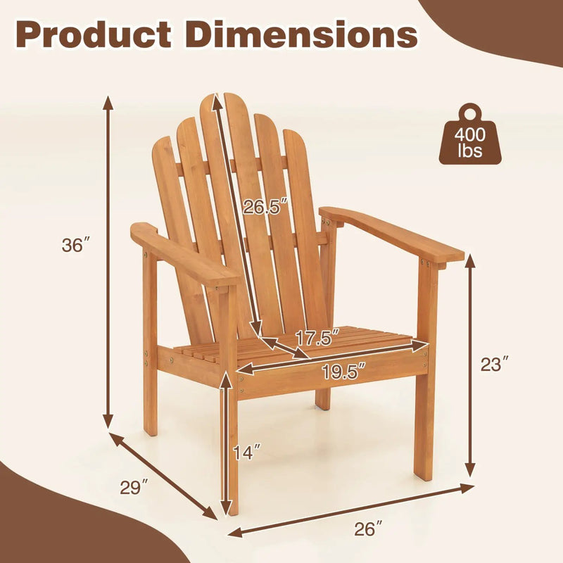 Adirondack Chair Set of 2 with Side Table - Stackable by DirectDeals