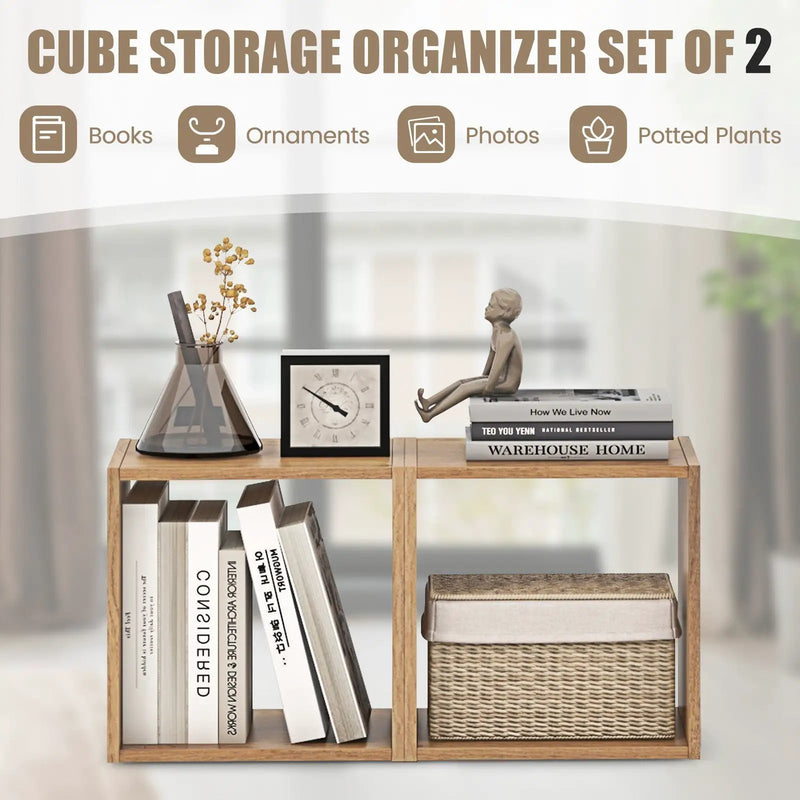 Cube Storage Organizer Set of 2 for Living Room Bedroom Study by DirectDeals