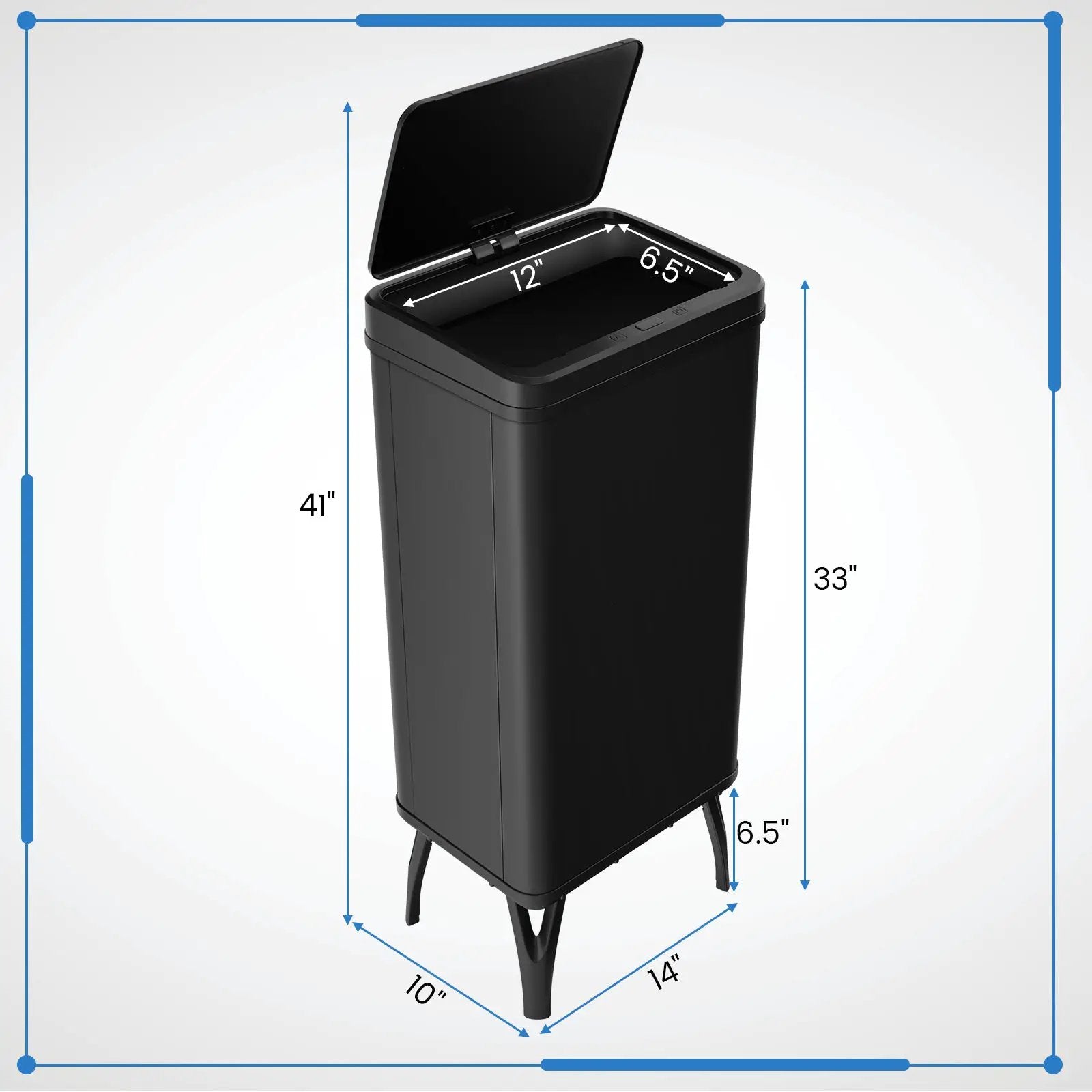13.2 Gallon Stainless Steel Trash Can with Stay-on Lid and Soft Closure by DirectDeals