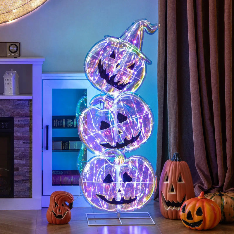 Standing 150 LED Lighted Pumpkin Halloween Decoration with Base by DirectDeals