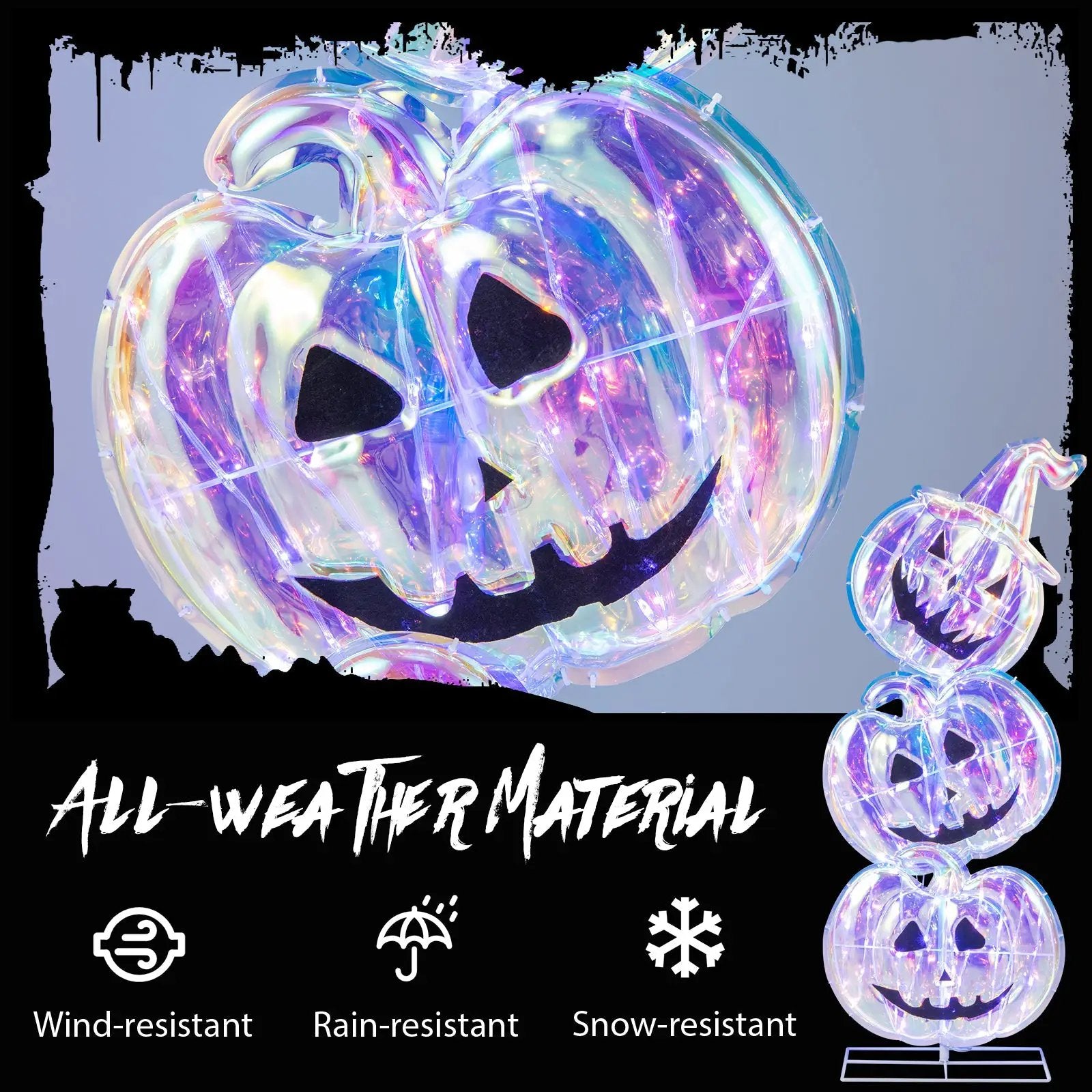 Standing 150 LED Lighted Pumpkin Halloween Decoration with Base by DirectDeals
