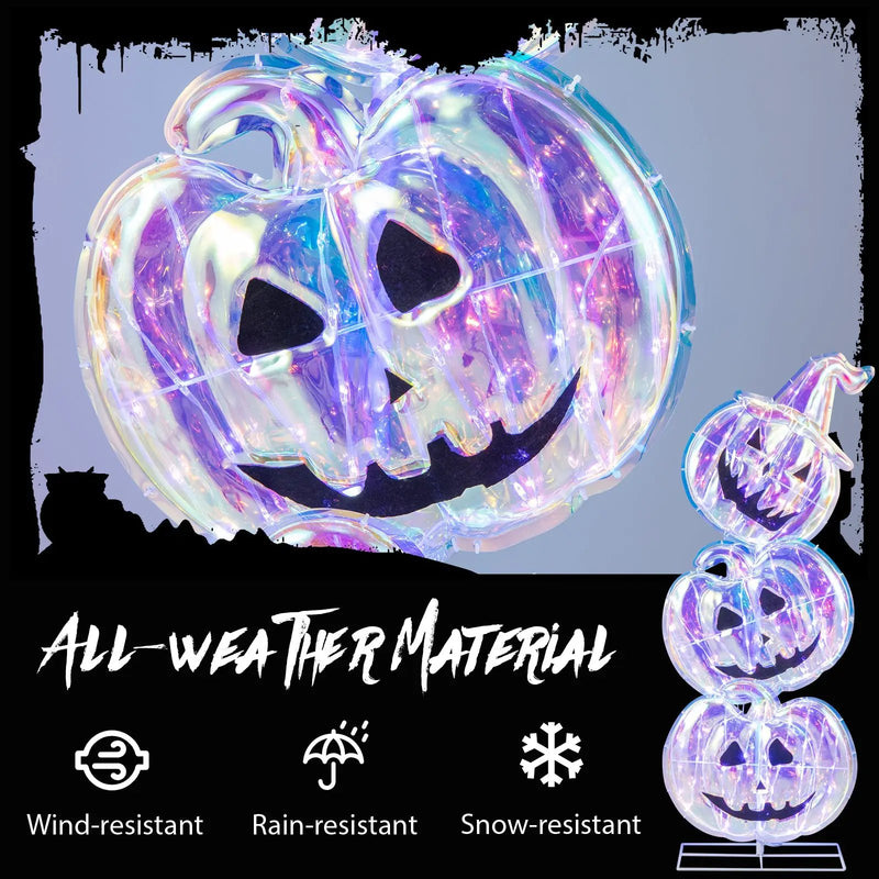 Standing 150 LED Lighted Pumpkin Halloween Decoration with Base by DirectDeals