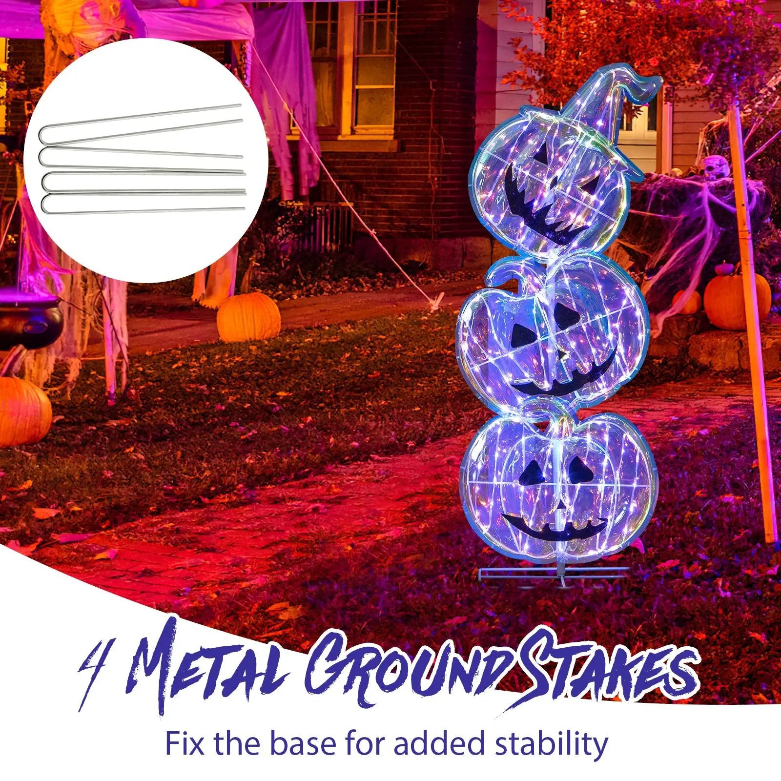 Standing 150 LED Lighted Pumpkin Halloween Decoration with Base by DirectDeals