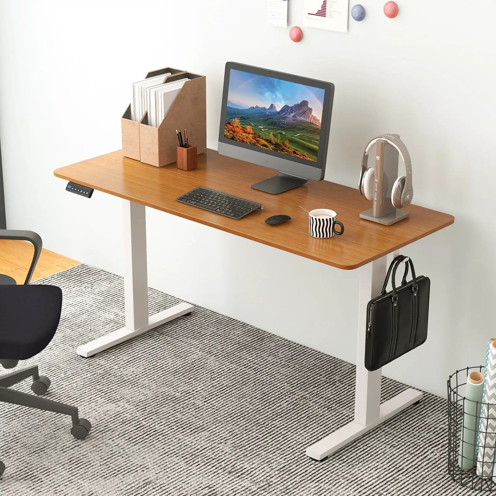 Standing Desk 55x24 Inch with Memory Height Settings by DirectDeals