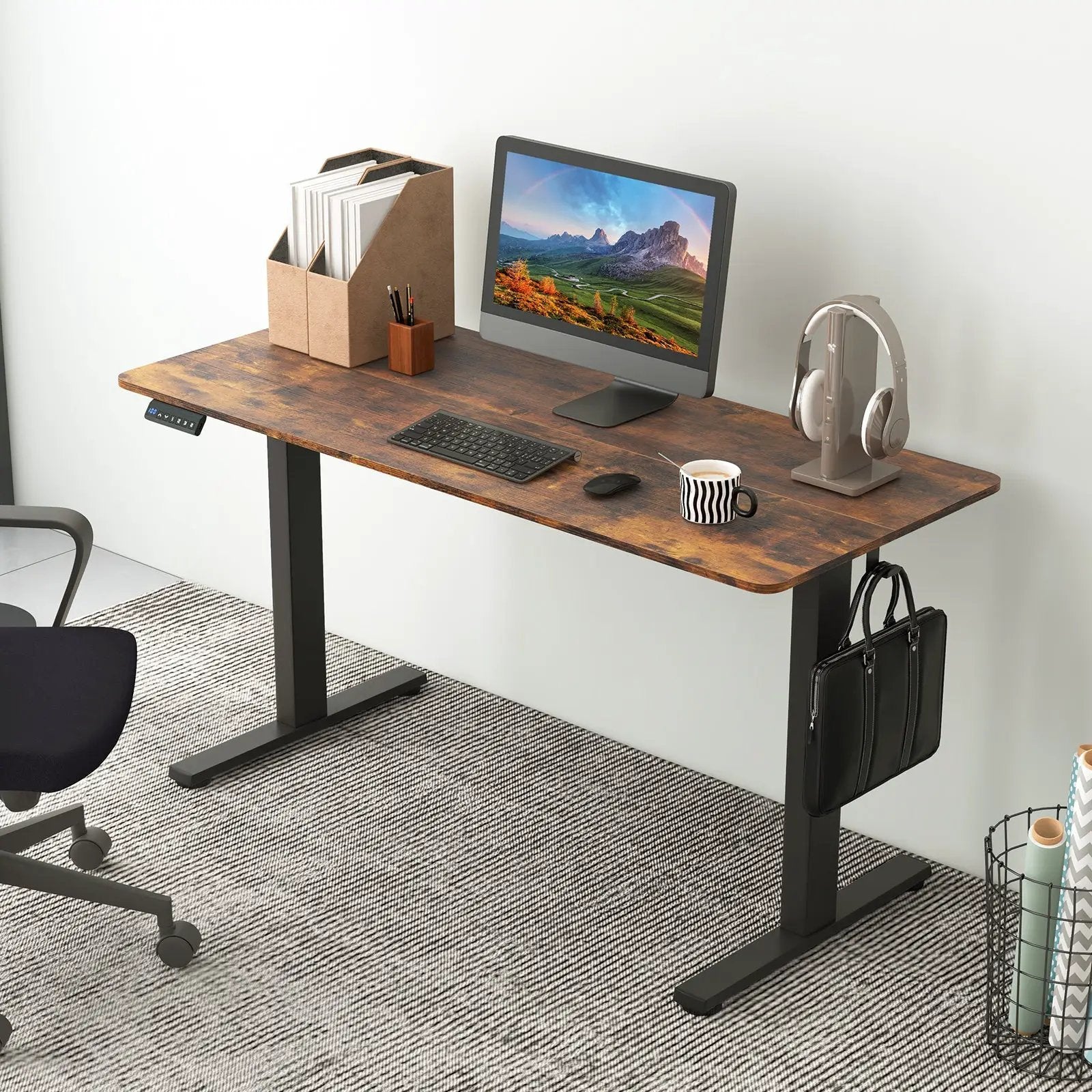 Standing Desk 55x24 Inch with Memory Height Settings by DirectDeals