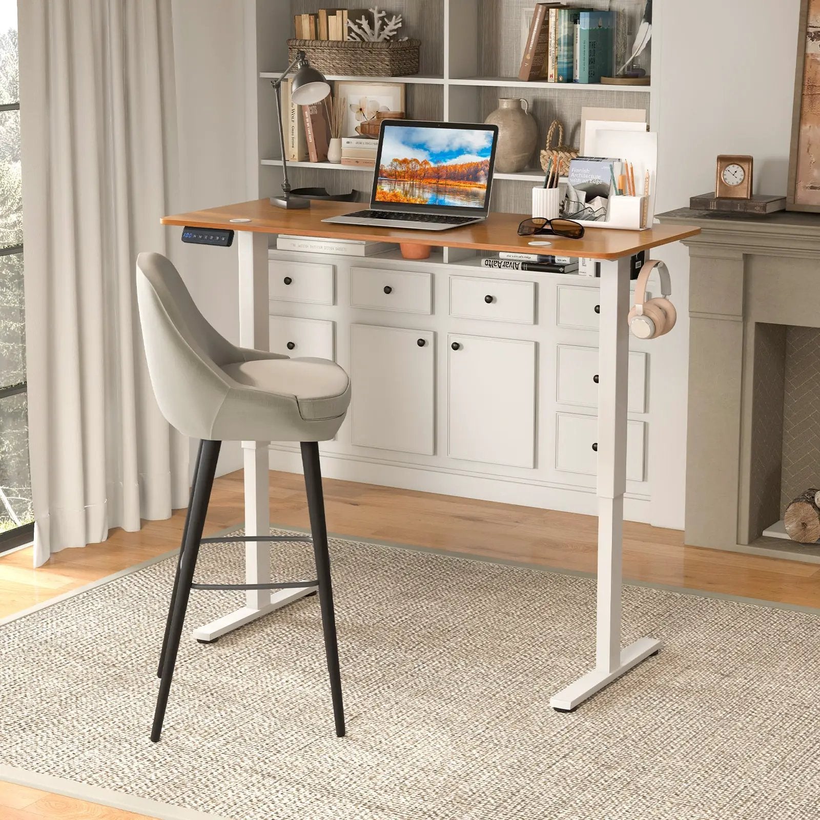 Standing Desk 55x24 Inch with Memory Height Settings by DirectDeals
