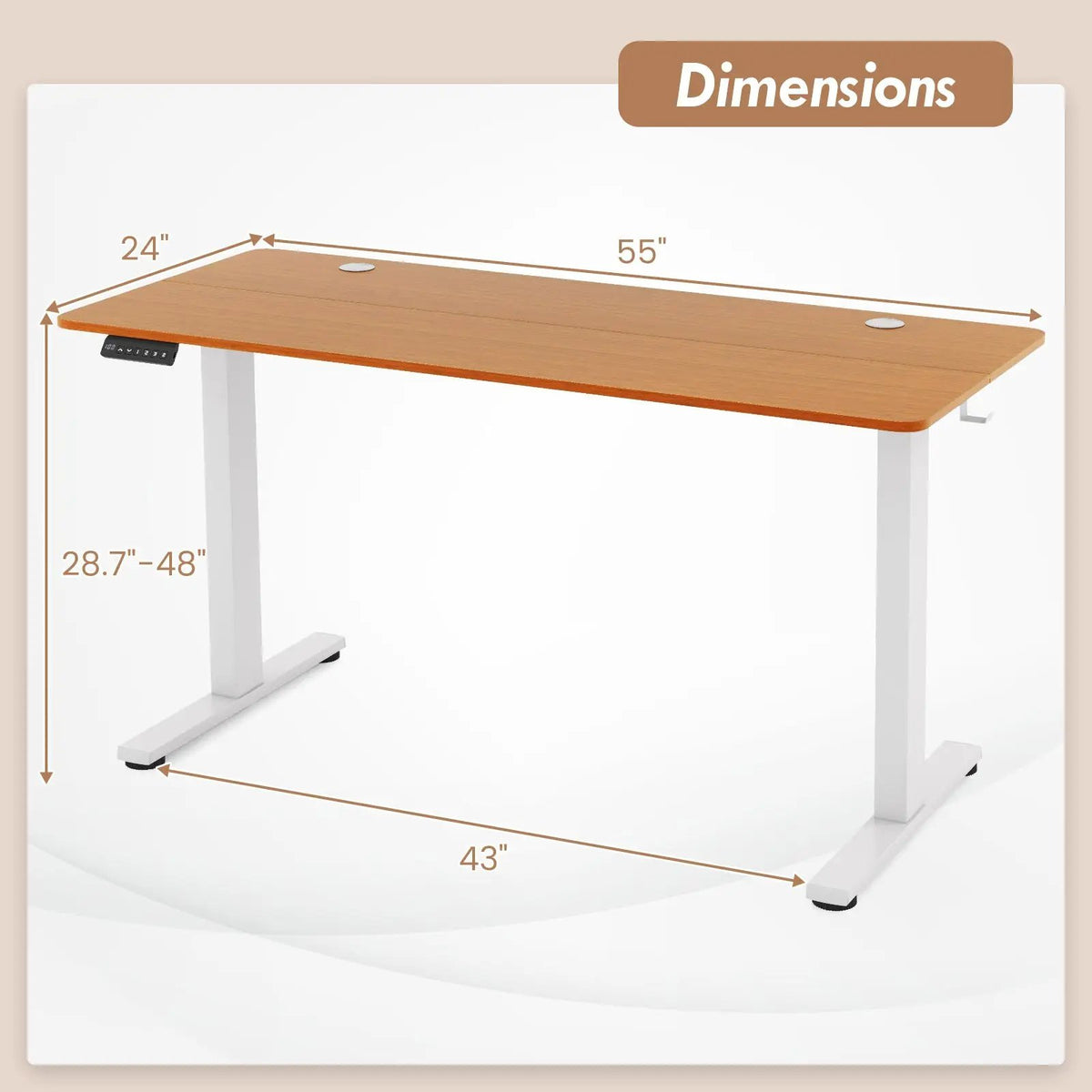 Standing Desk 55x24 Inch with Memory Height Settings, photo 9 of 10